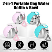 Portable Stainless Steel Dog Water Bottle with Built-in Bowl | 10oz Leak-Proof Travel Water Dispenser for Dogs & Cats | No-Spill Pet Water Bottle for Walking, Hiking & Travel — 4