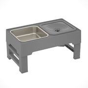Adjustable Raised Double Dog Bowl – Stainless Steel Food & Water Feeder — 11