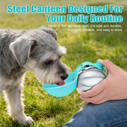 Portable Stainless Steel Dog Water Bottle with Built-in Bowl | 10oz Leak-Proof Travel Water Dispenser for Dogs & Cats | No-Spill Pet Water Bottle for Walking, Hiking & Travel — 9