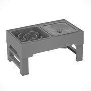 Adjustable Raised Double Dog Bowl – Stainless Steel Food & Water Feeder — 9