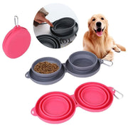 Foldable Double Pet Bowl – Portable Food & Water Bowl for Dogs & Cats — 1
