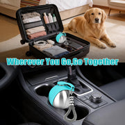 Portable Stainless Steel Dog Water Bottle with Built-in Bowl | 10oz Leak-Proof Travel Water Dispenser for Dogs & Cats | No-Spill Pet Water Bottle for Walking, Hiking & Travel — 10