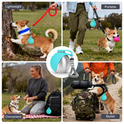 Portable Stainless Steel Dog Water Bottle with Built-in Bowl | 10oz Leak-Proof Travel Water Dispenser for Dogs & Cats | No-Spill Pet Water Bottle for Walking, Hiking & Travel — 5