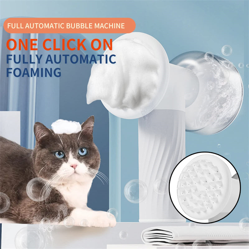 Automatic Foaming Pet Bath Brush – Electric Shampoo Dispenser & Massage Grooming Brush