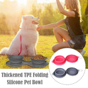 Foldable Double Pet Bowl – Portable Food & Water Bowl for Dogs & Cats — 4